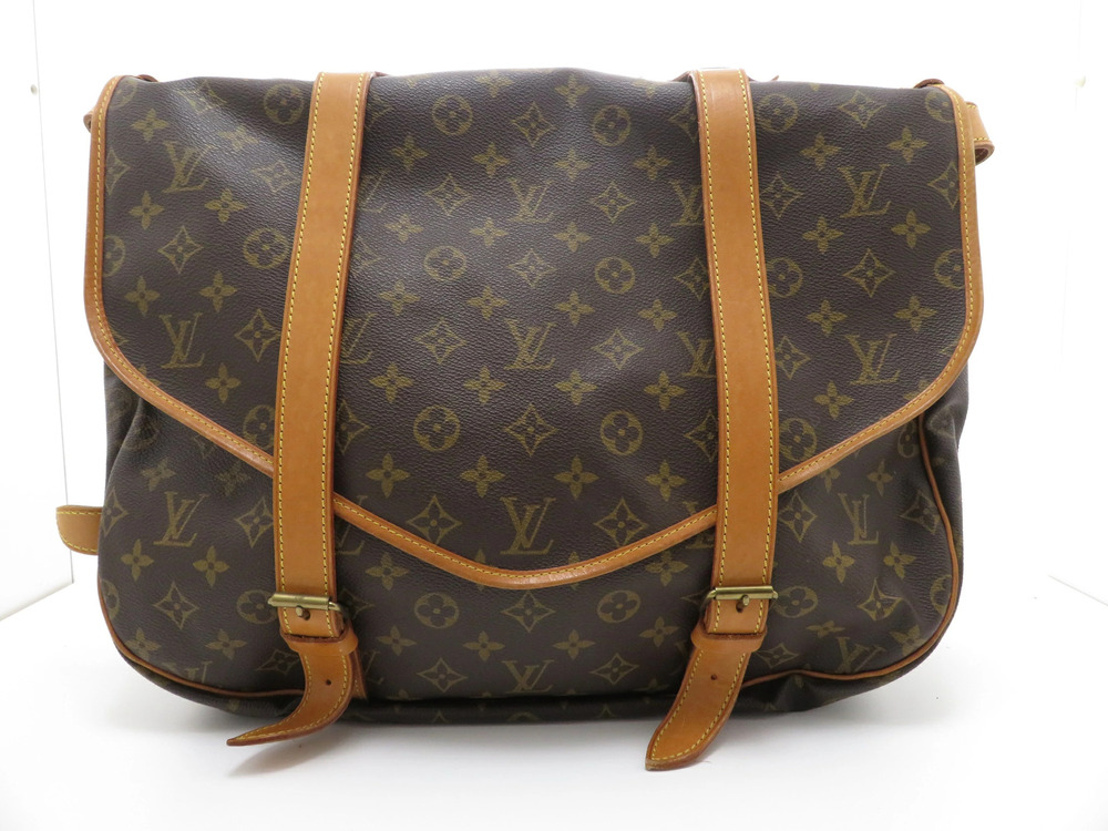 LOUIS VUITTON Saumur Shoulder Bag Monogram Brown